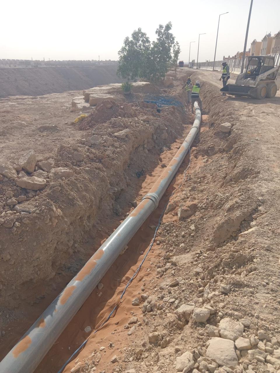 Irrigation pipe and wiring